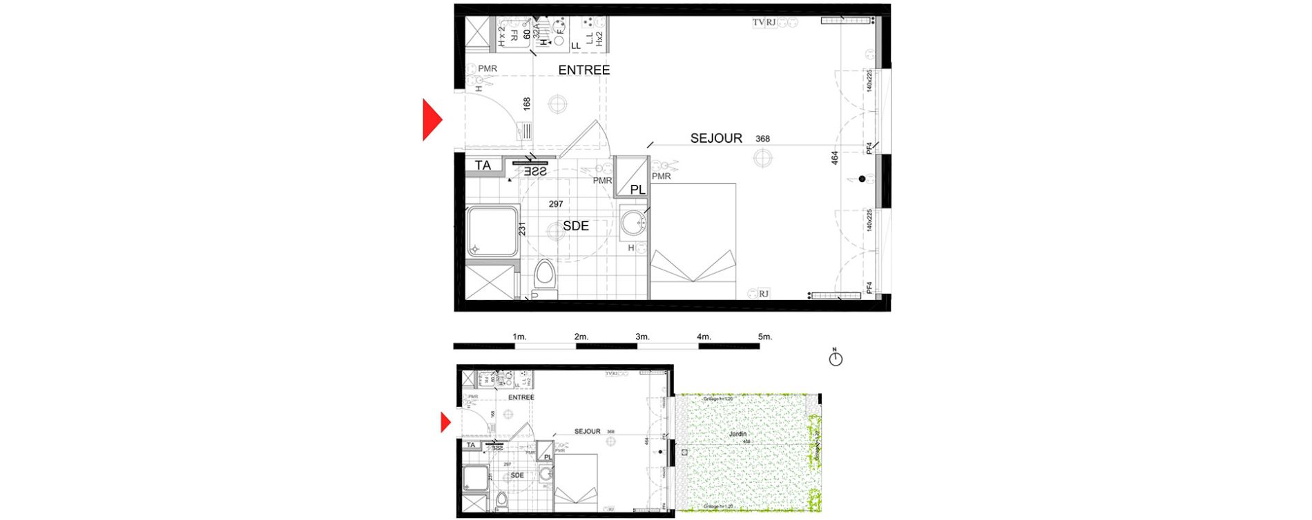 Appartement T1 de 29,68 m2 &agrave; Mont&eacute;vrain Centre