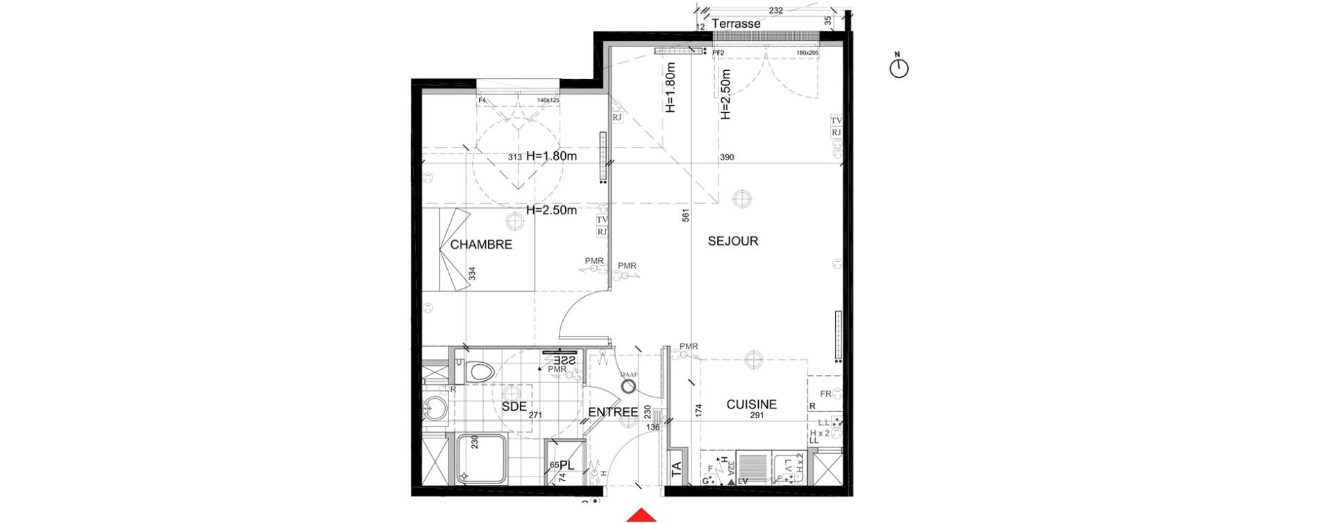 Appartement T2 de 44,77 m2 &agrave; Mont&eacute;vrain Centre