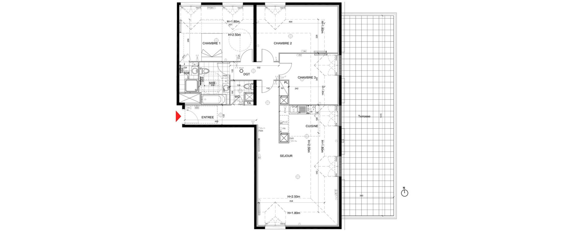 Appartement T4 de 101,52 m2 &agrave; Mont&eacute;vrain Centre