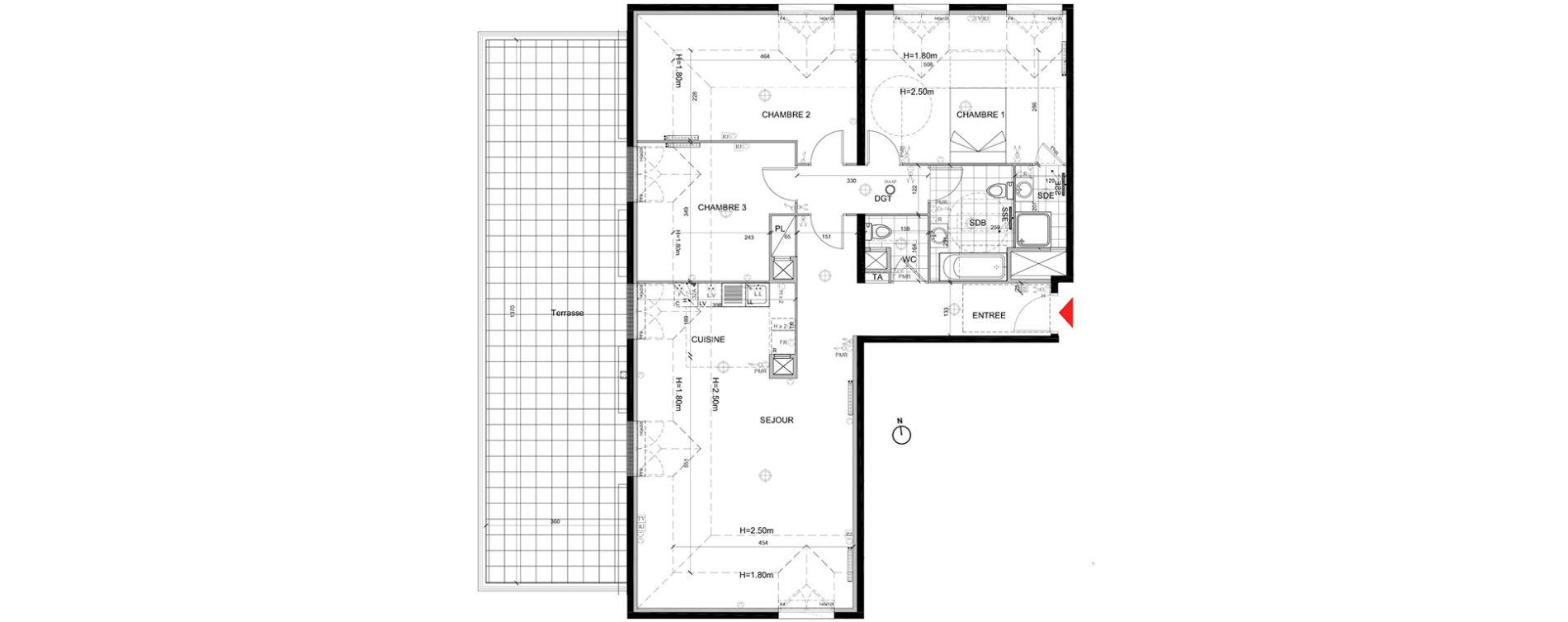 Appartement T4 de 102,20 m2 &agrave; Mont&eacute;vrain Centre