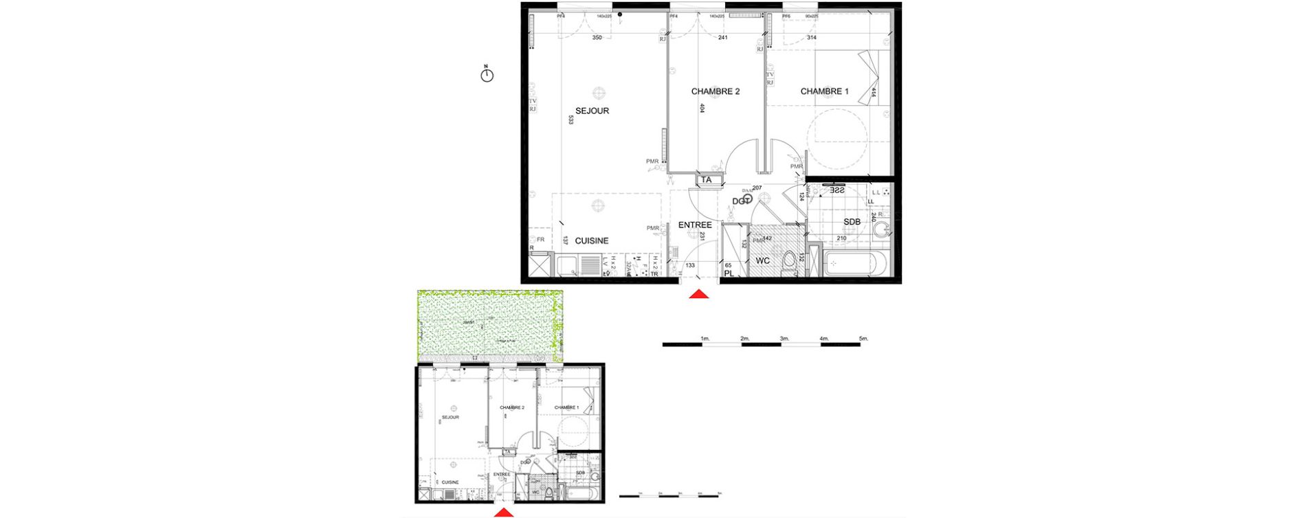 Appartement T3 de 58,92 m2 &agrave; Mont&eacute;vrain Centre