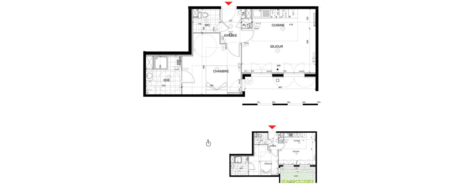 Appartement T2 de 44,92 m2 &agrave; Mont&eacute;vrain Centre