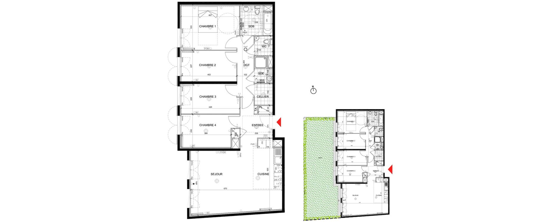 Appartement T5 de 97,34 m2 &agrave; Mont&eacute;vrain Centre