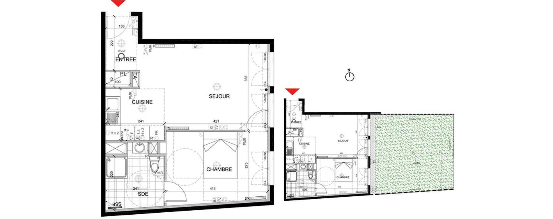 Appartement T2 de 43,18 m2 &agrave; Mont&eacute;vrain Centre