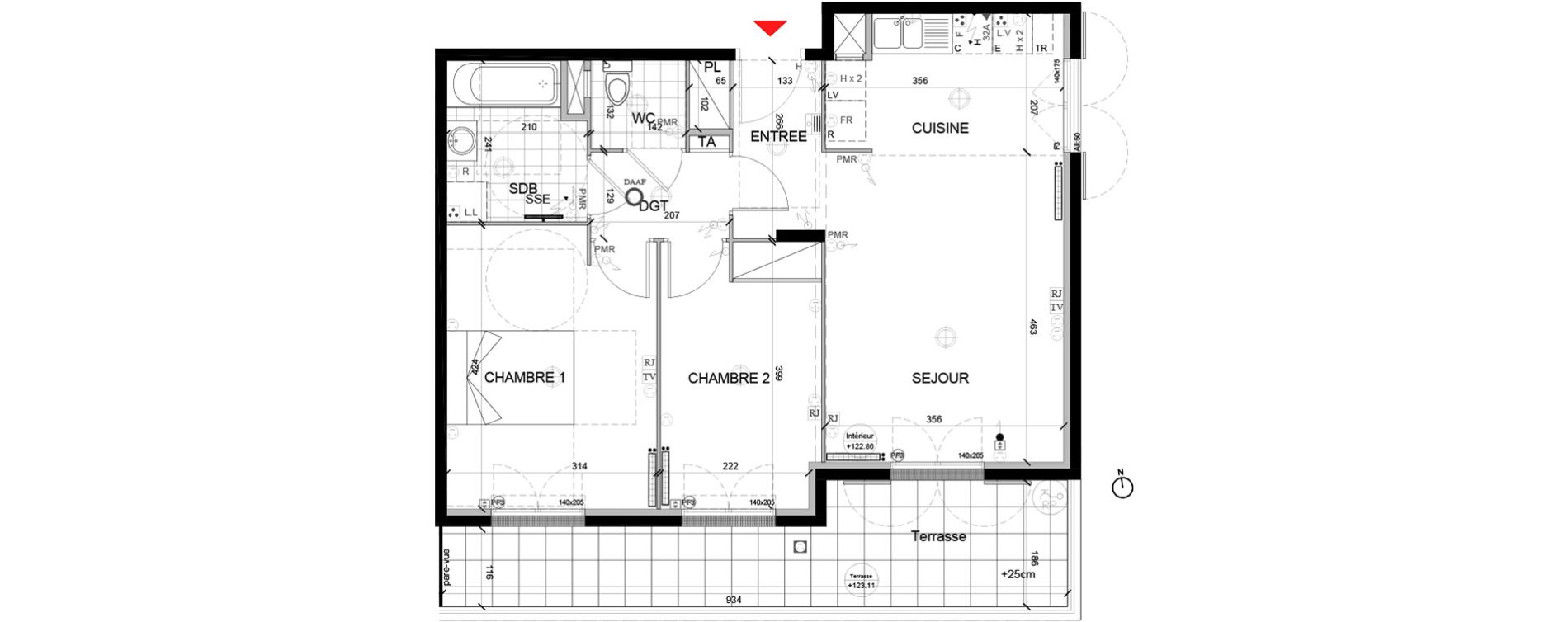 Appartement T3 de 59,25 m2 &agrave; Mont&eacute;vrain Centre