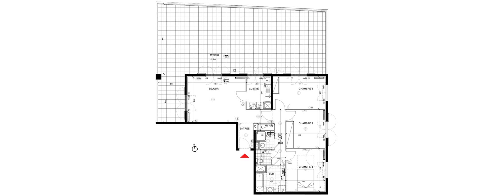 Appartement T4 de 82,00 m2 &agrave; Mont&eacute;vrain Centre