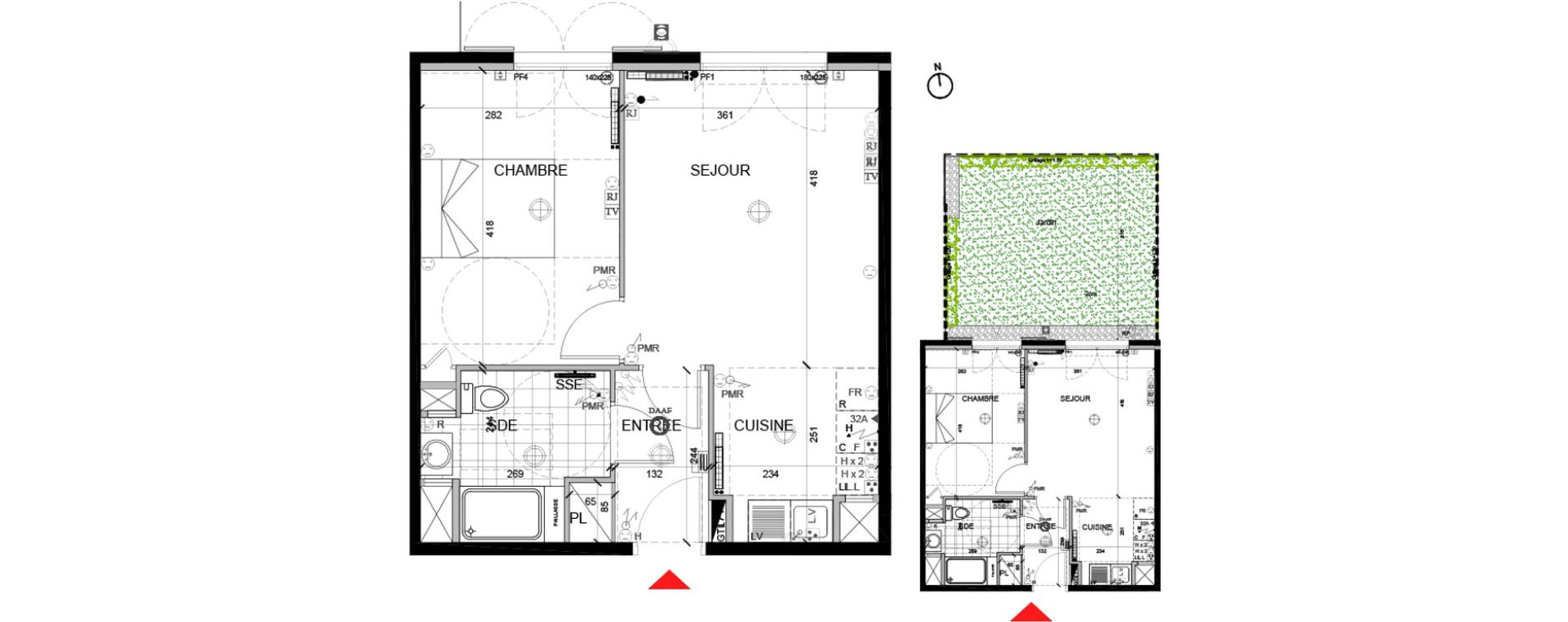 Appartement T2 de 41,17 m2 &agrave; Mont&eacute;vrain Centre