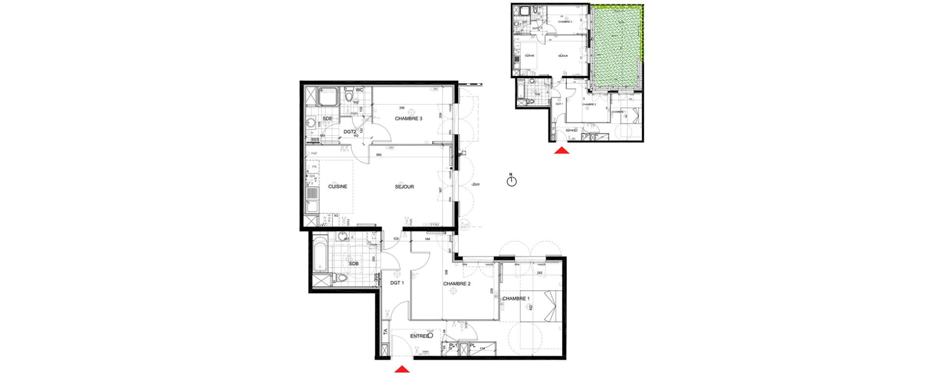 Appartement T4 de 84,54 m2 &agrave; Mont&eacute;vrain Centre
