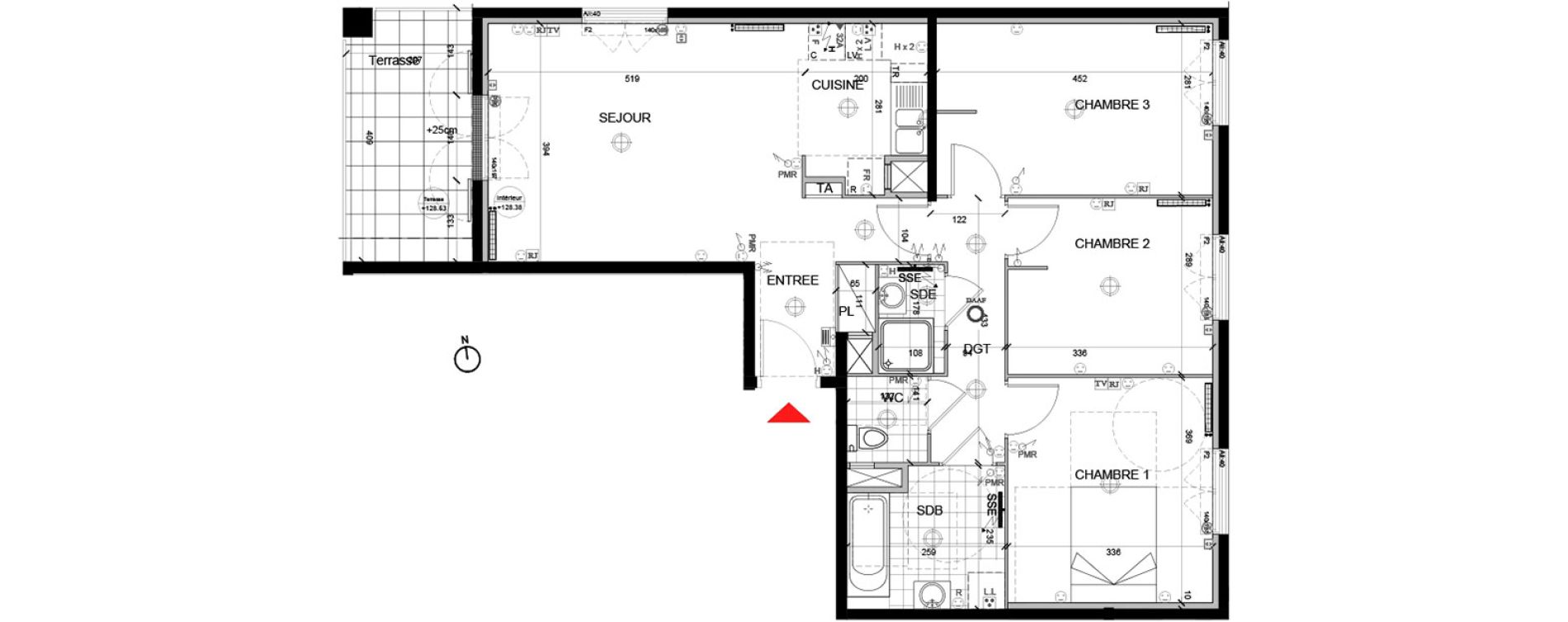 Appartement T4 de 79,38 m2 &agrave; Mont&eacute;vrain Centre