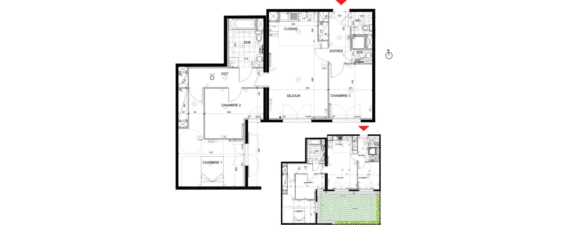Appartement T4 de 80,96 m2 &agrave; Mont&eacute;vrain Centre