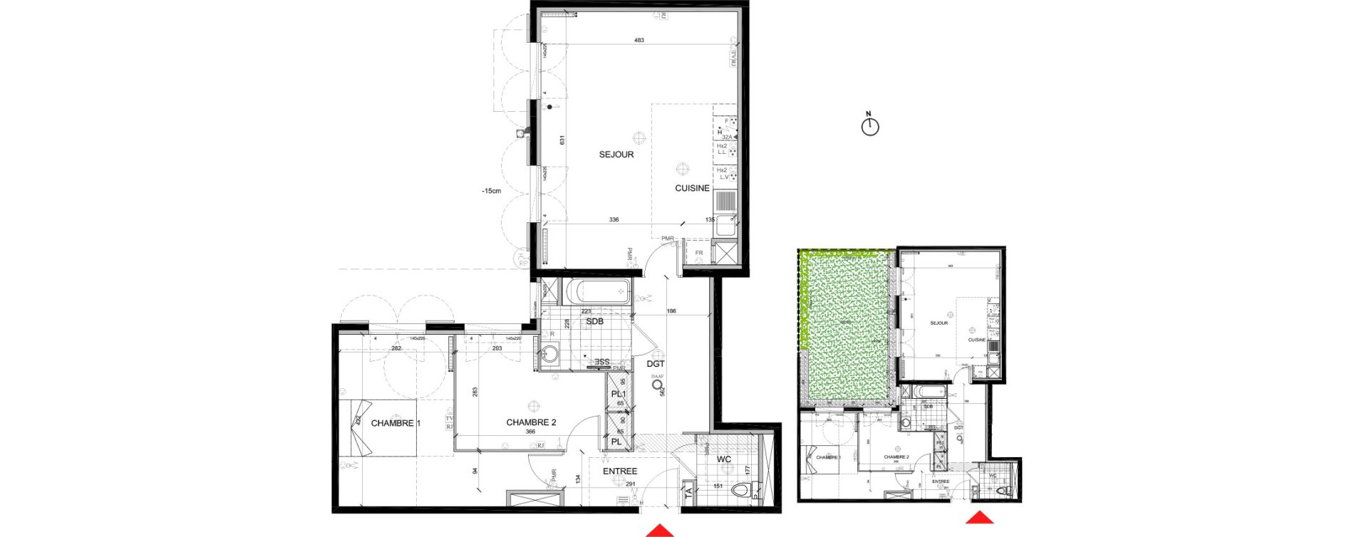 Appartement T3 de 74,82 m2 &agrave; Mont&eacute;vrain Centre