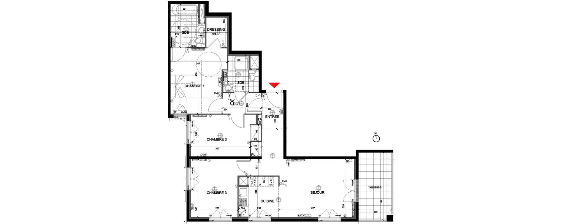 Appartement T4 de 78,17 m2 &agrave; Mont&eacute;vrain Centre