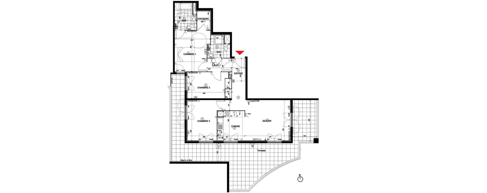 Appartement T4 de 82,27 m2 &agrave; Mont&eacute;vrain Centre