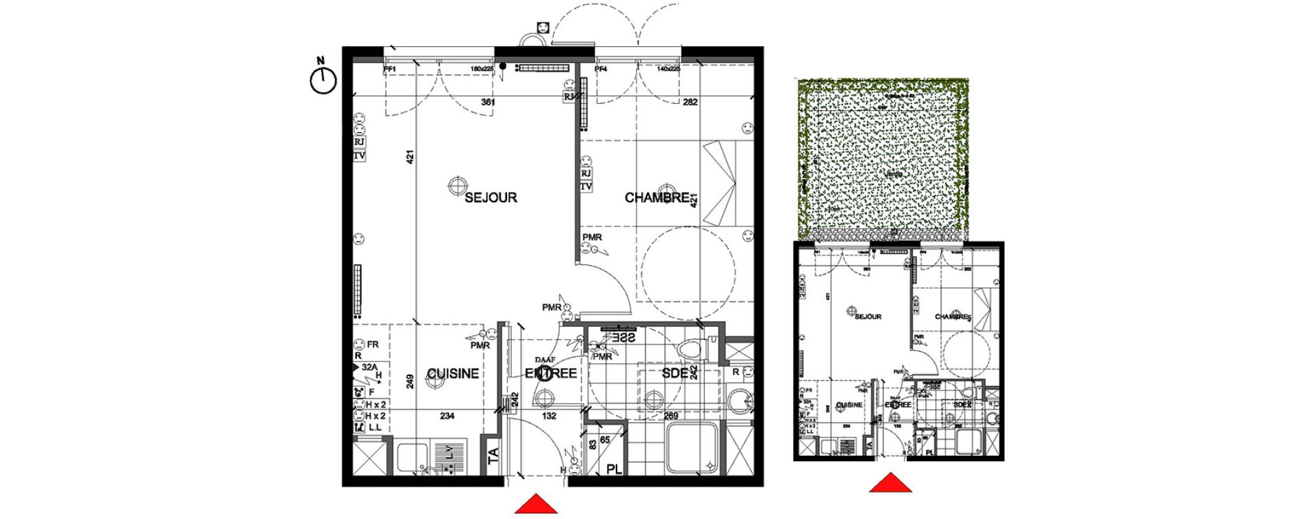 Appartement T2 de 41,19 m2 &agrave; Mont&eacute;vrain Centre