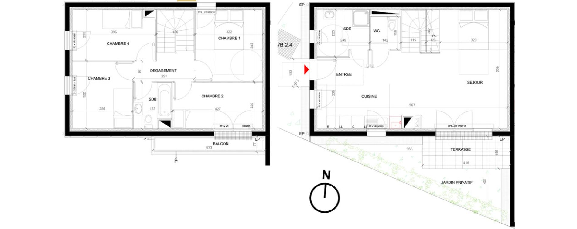 Maison T5 de 93,36 m2 &agrave; Mont&eacute;vrain Centre