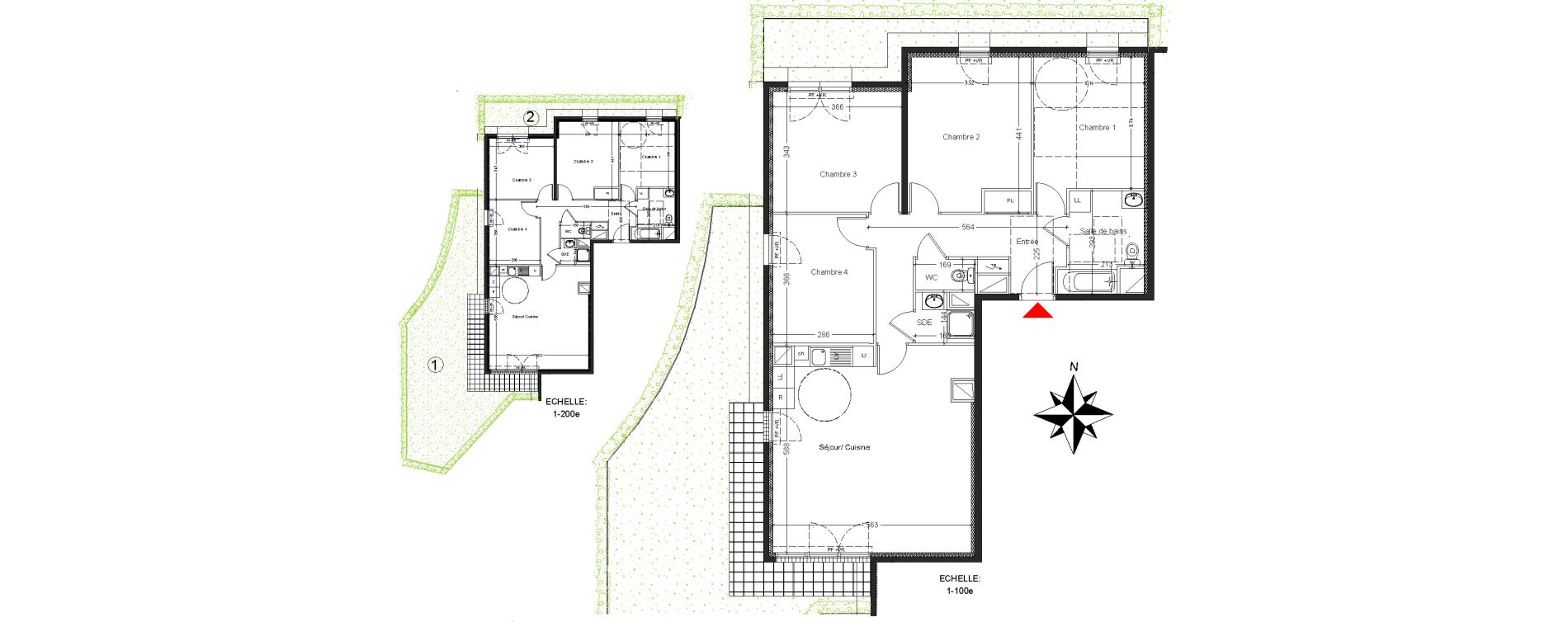 Appartement T5 de 103,10 m2 &agrave; Mont&eacute;vrain Centre