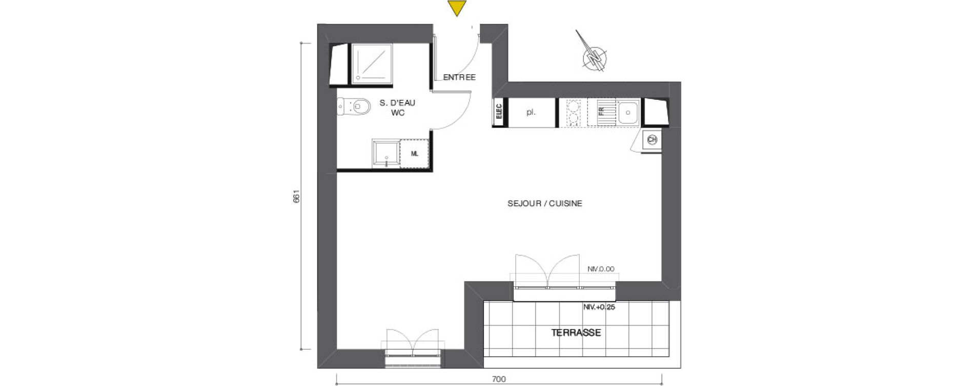 Appartement T1 de 34,70 m2 &agrave; Moret-Sur-Loing Centre