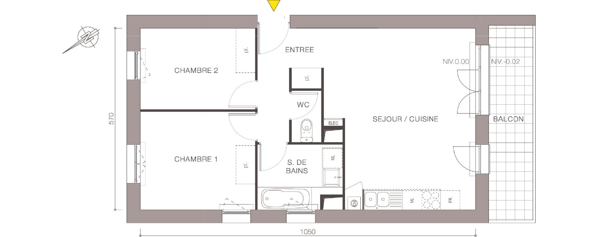 Appartement T3 de 57,70 m2 &agrave; Moret-Sur-Loing Centre