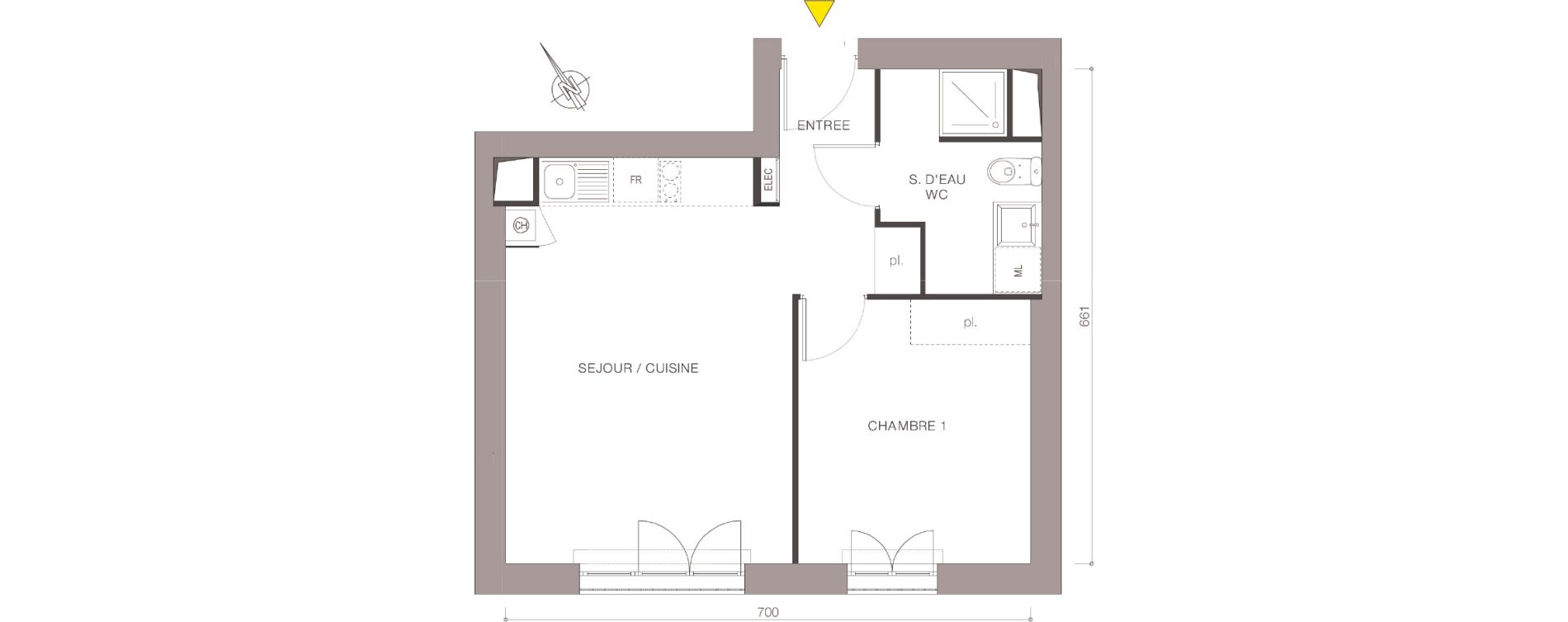 Appartement T2 de 40,80 m2 &agrave; Moret-Sur-Loing Centre
