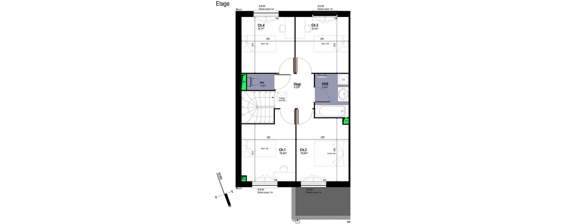 Duplex T5 de 90,20 m2 &agrave; Mormant Centre