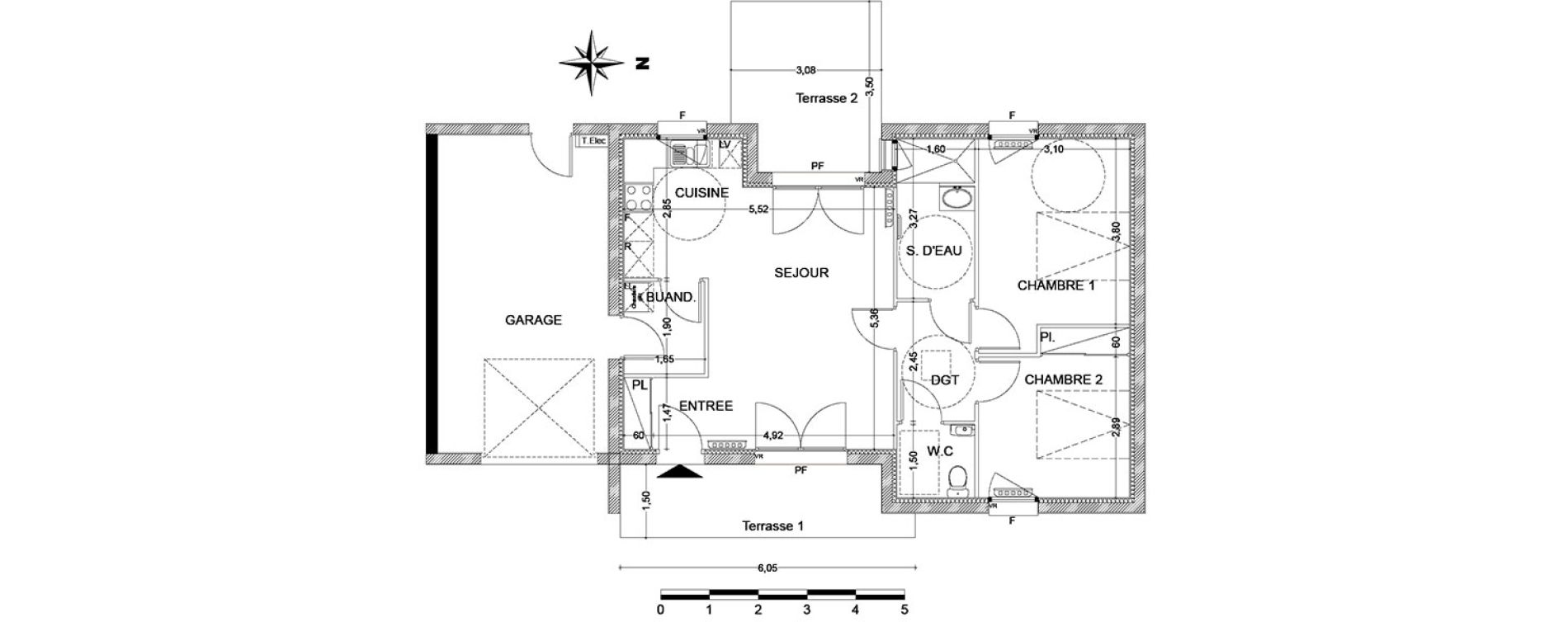 Maison T2 de 65,70 m2 &agrave; Nandy Centre
