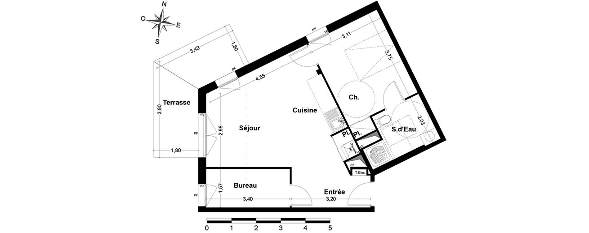 Appartement T3 de 49,51 m2 &agrave; Nandy Centre