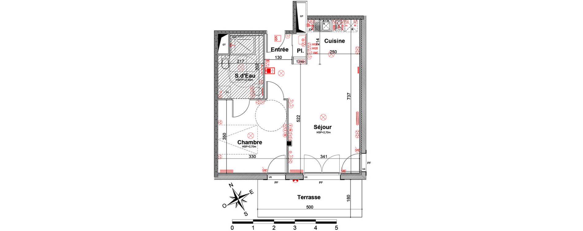 Appartement T2 de 44,99 m2 &agrave; Nandy Centre