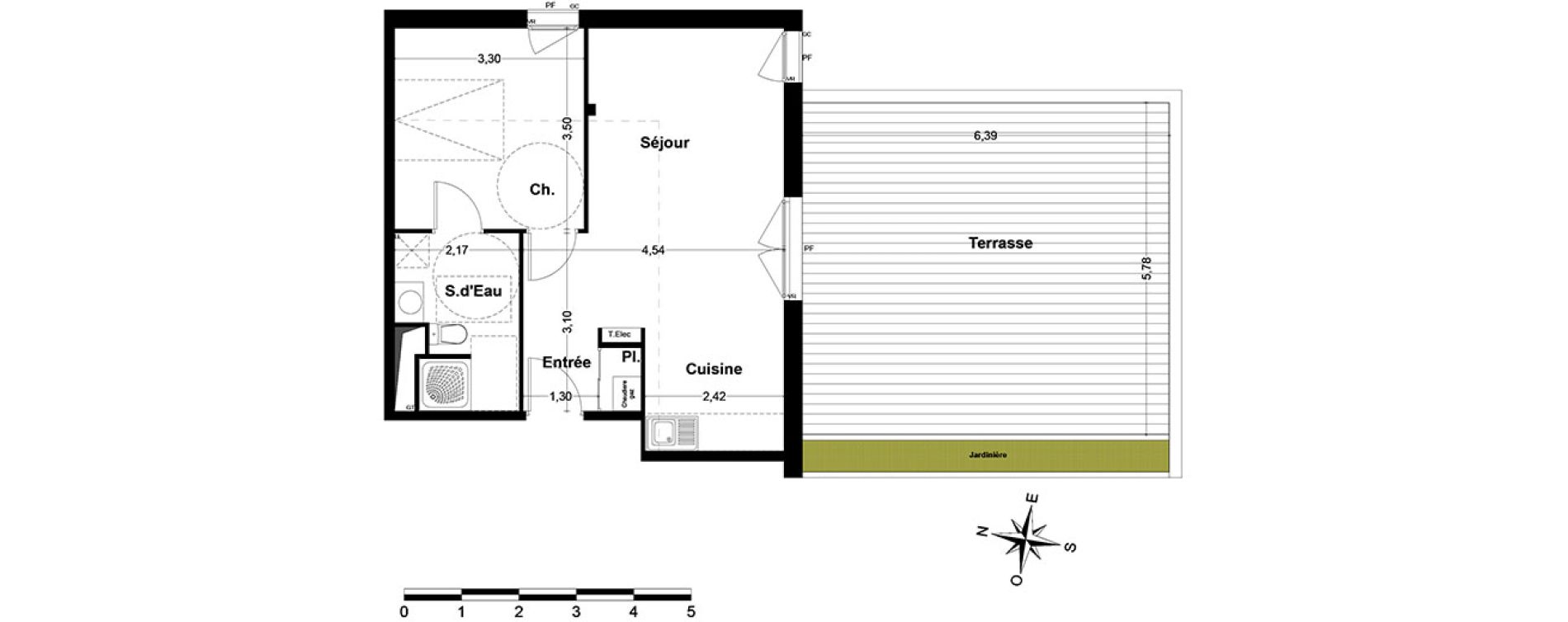 Appartement T2 de 45,11 m2 &agrave; Nandy Centre