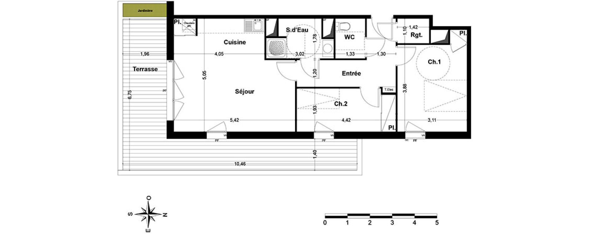 Appartement T3 de 61,70 m2 &agrave; Nandy Centre