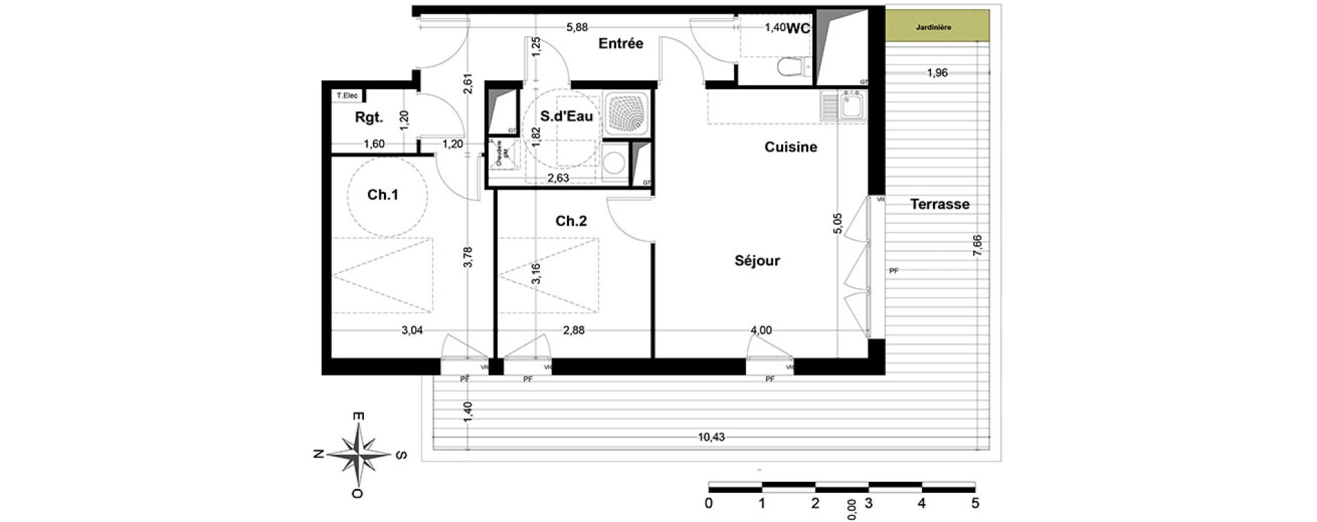 Appartement T3 de 58,12 m2 &agrave; Nandy Centre