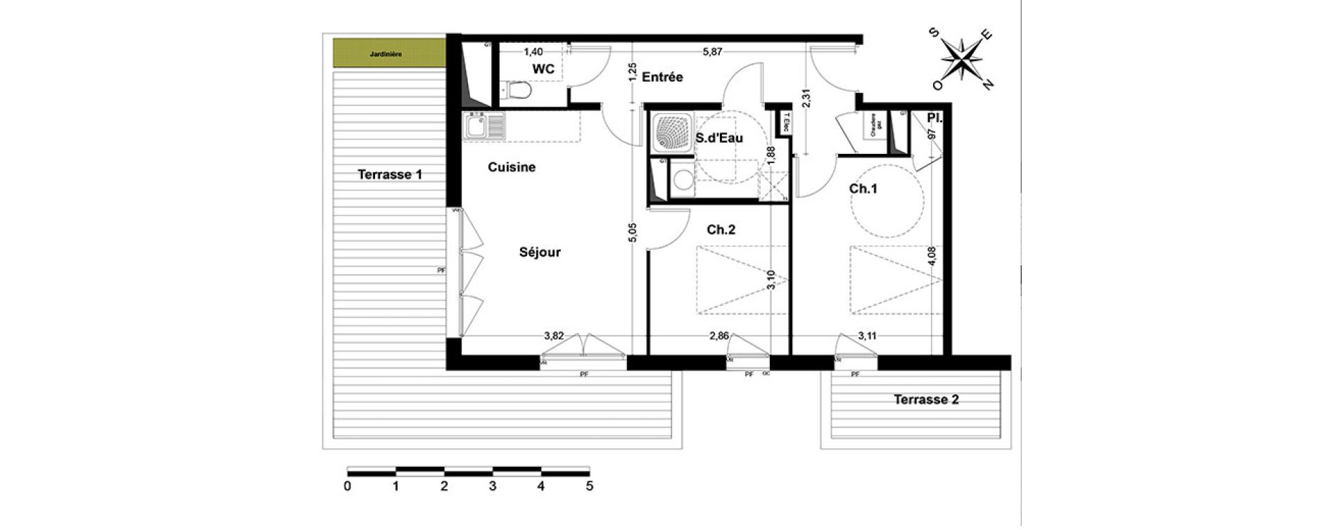 Appartement T3 de 57,67 m2 &agrave; Nandy Centre