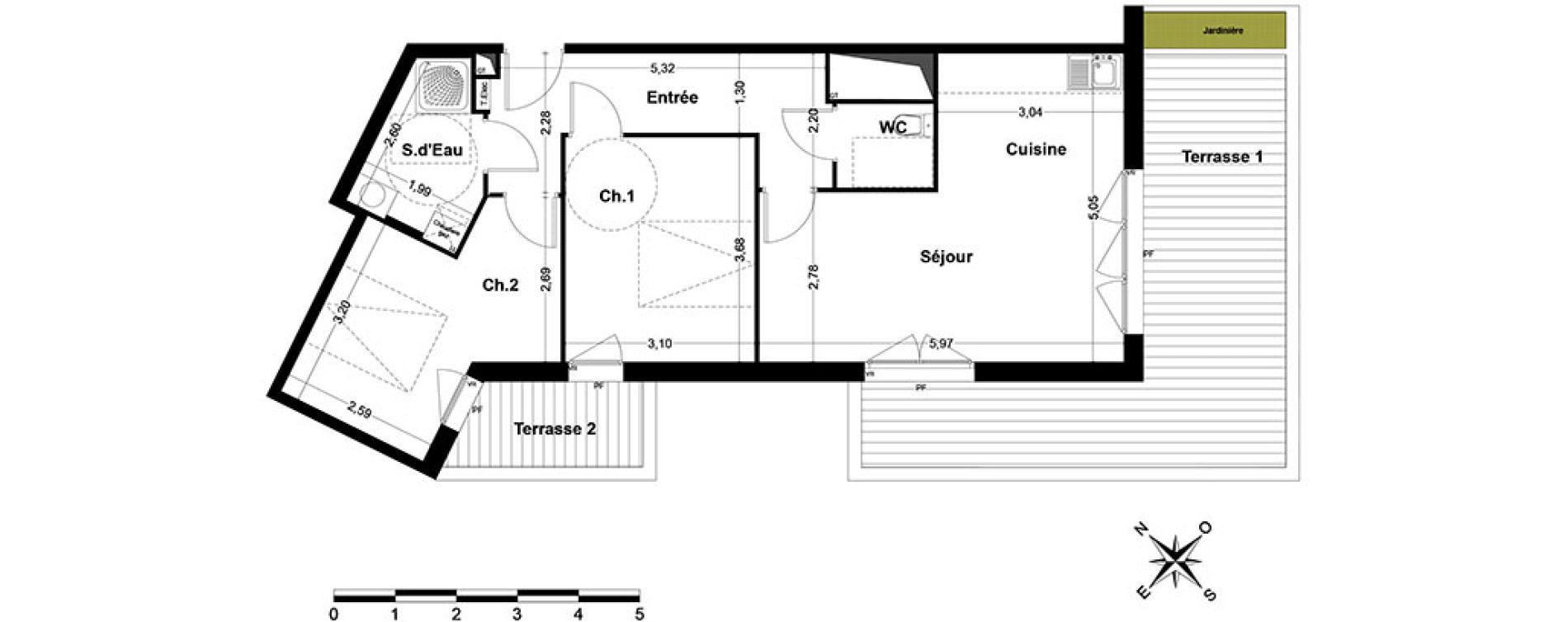Appartement T3 de 62,92 m2 &agrave; Nandy Centre