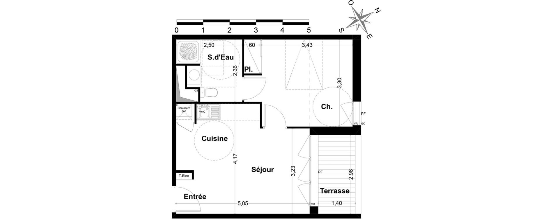 Appartement T2 de 36,85 m2 &agrave; Nandy Centre