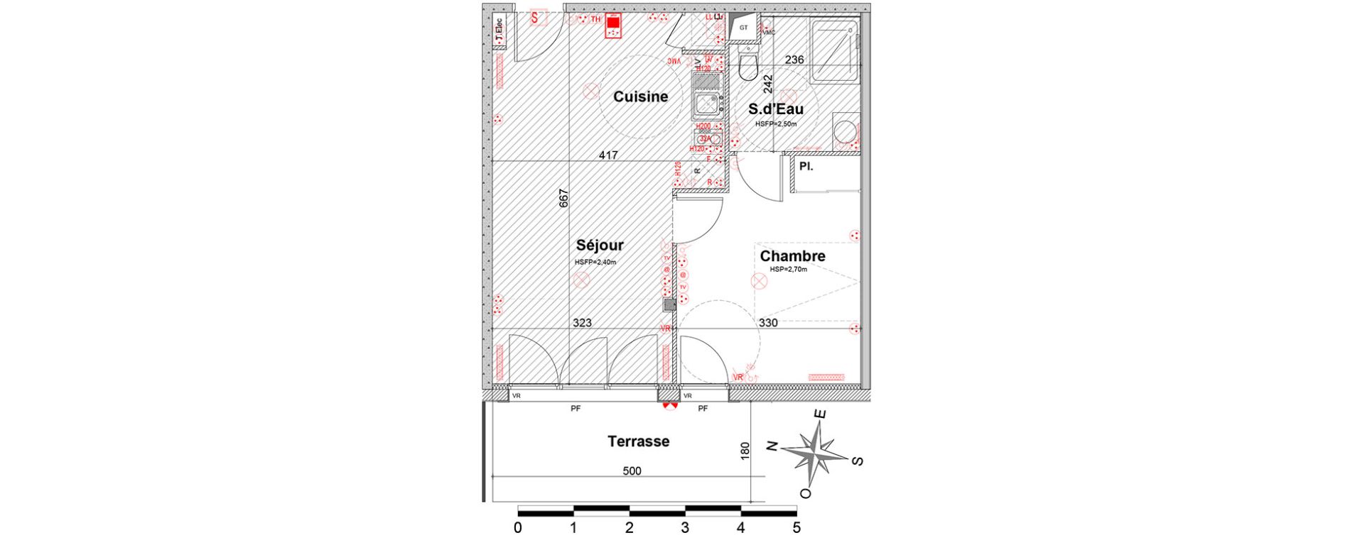 Appartement T2 de 42,55 m2 &agrave; Nandy Centre