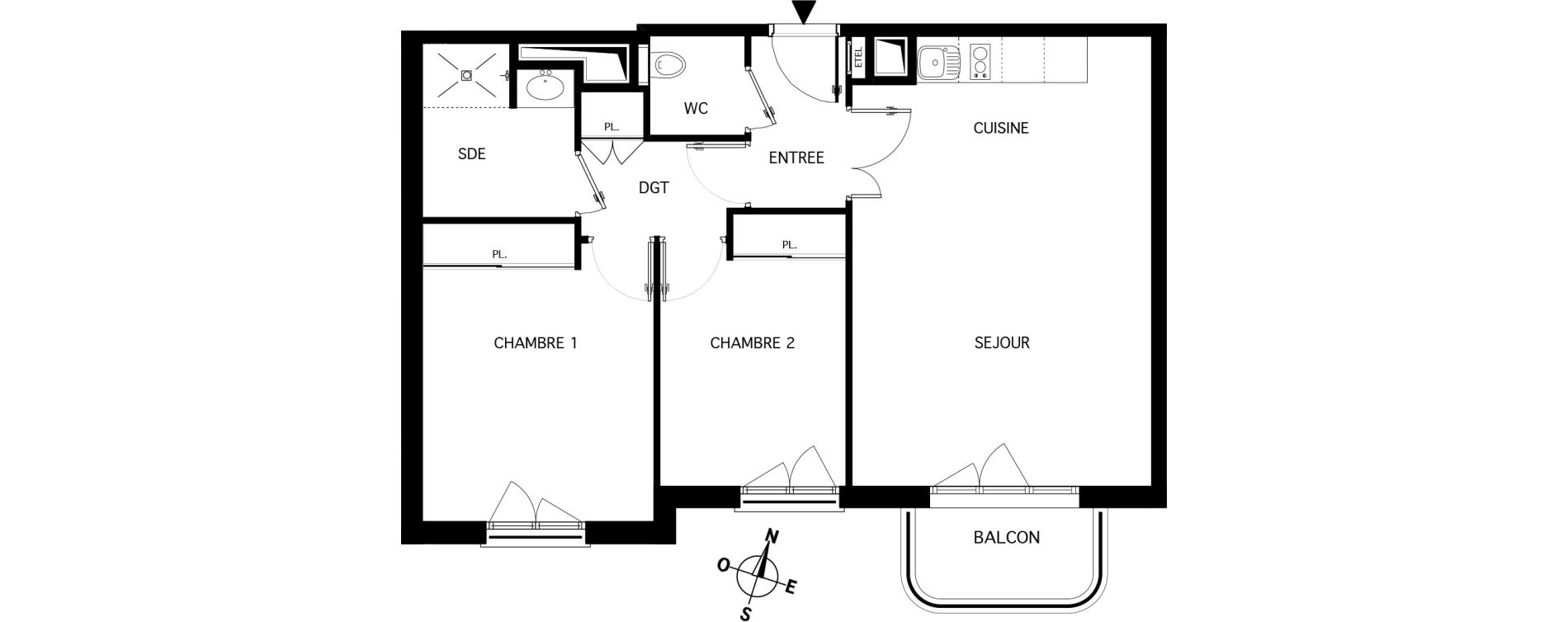 Appartement T3 de 62,77 m2 &agrave; Nanteuil-L&egrave;s-Meaux Centre