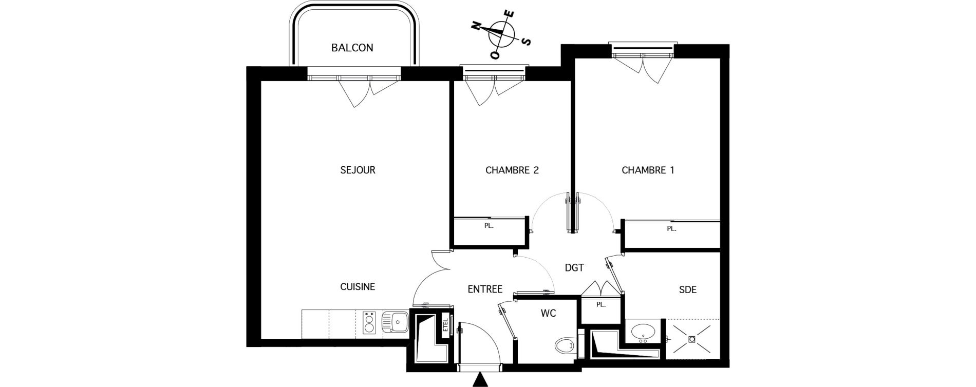Appartement T3 de 60,31 m2 &agrave; Nanteuil-L&egrave;s-Meaux Centre