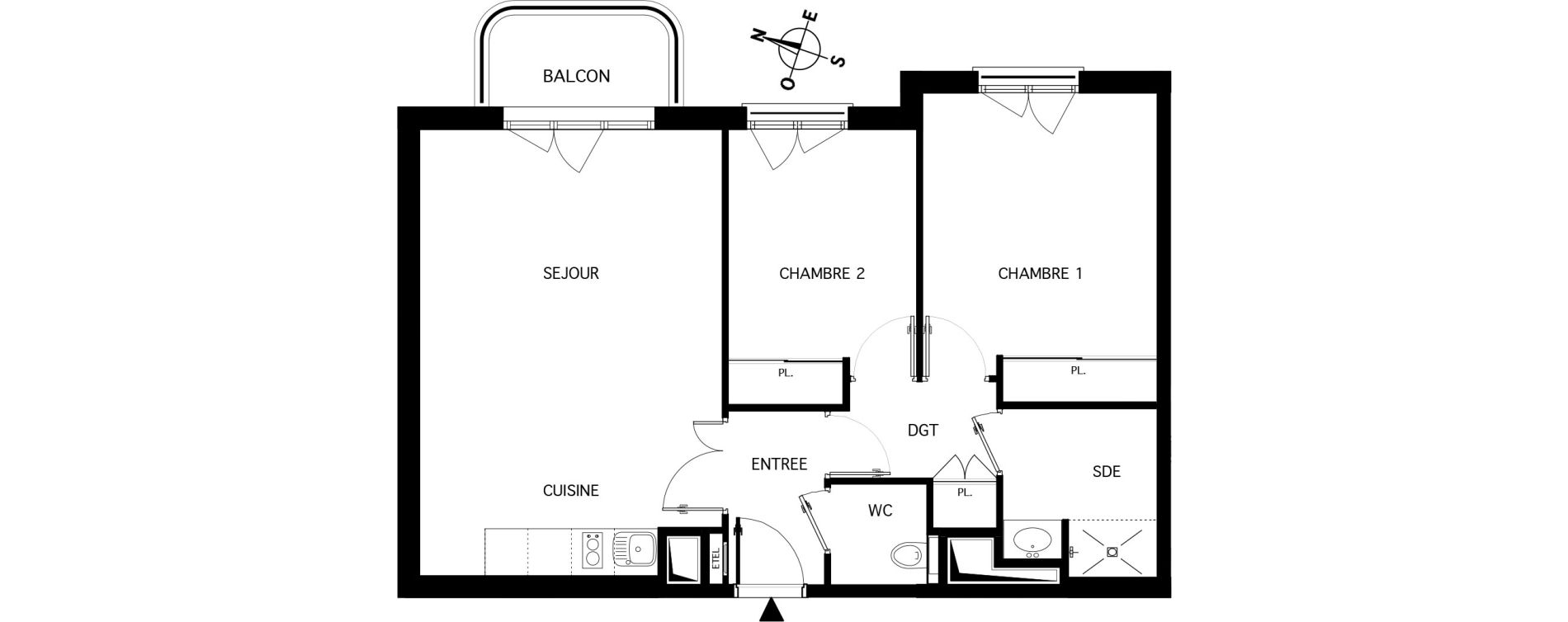 Appartement T3 de 62,48 m2 &agrave; Nanteuil-L&egrave;s-Meaux Centre