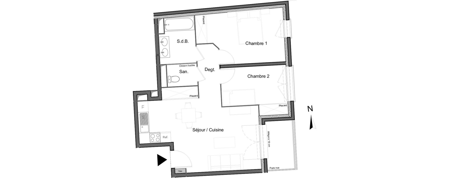 Appartement T3 de 59,74 m2 &agrave; Nemours Rive du loing