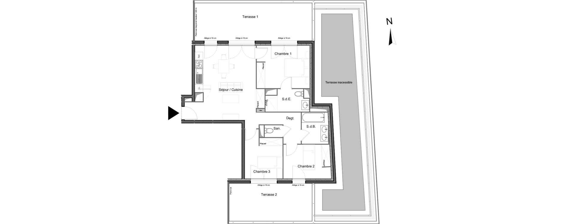 Appartement T4 de 74,32 m2 &agrave; Nemours Rive du loing
