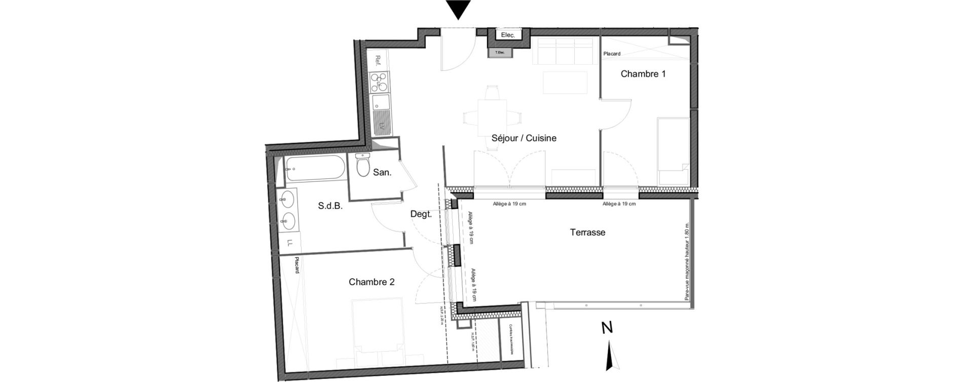 Appartement T3 de 60,30 m2 &agrave; Nemours Rive du loing