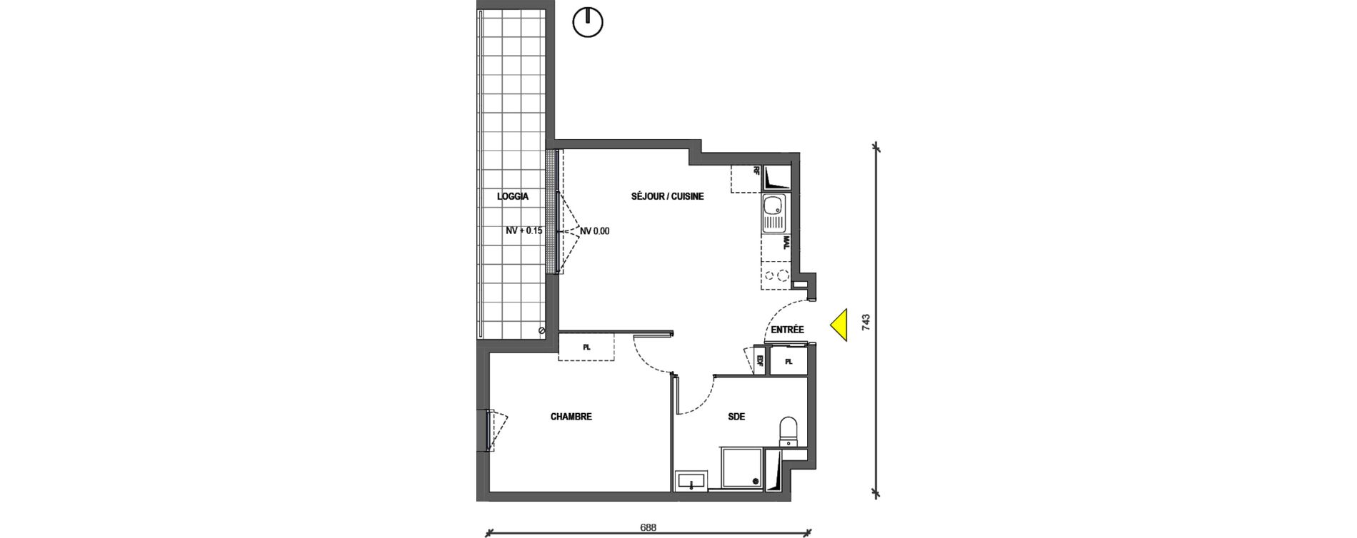 Appartement T2 de 40,66 m2 &agrave; Nemours Centre
