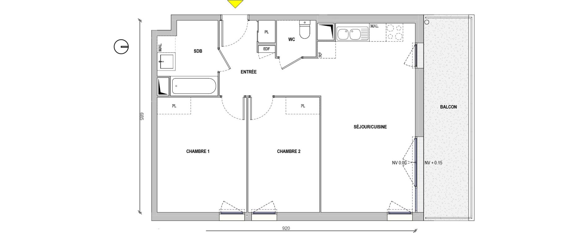 Appartement T3 de 60,41 m2 &agrave; Nemours Centre