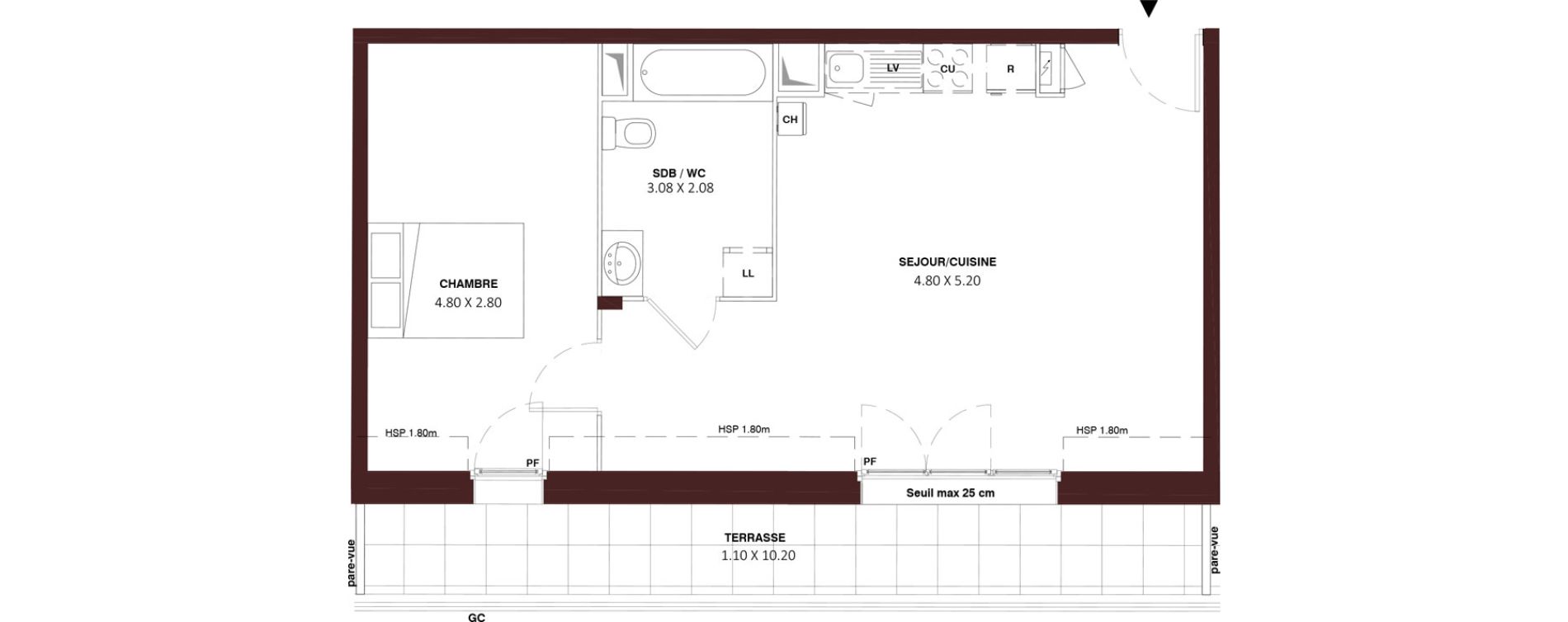 Appartement T2 de 48,80 m2 &agrave; Nemours Rive du loing