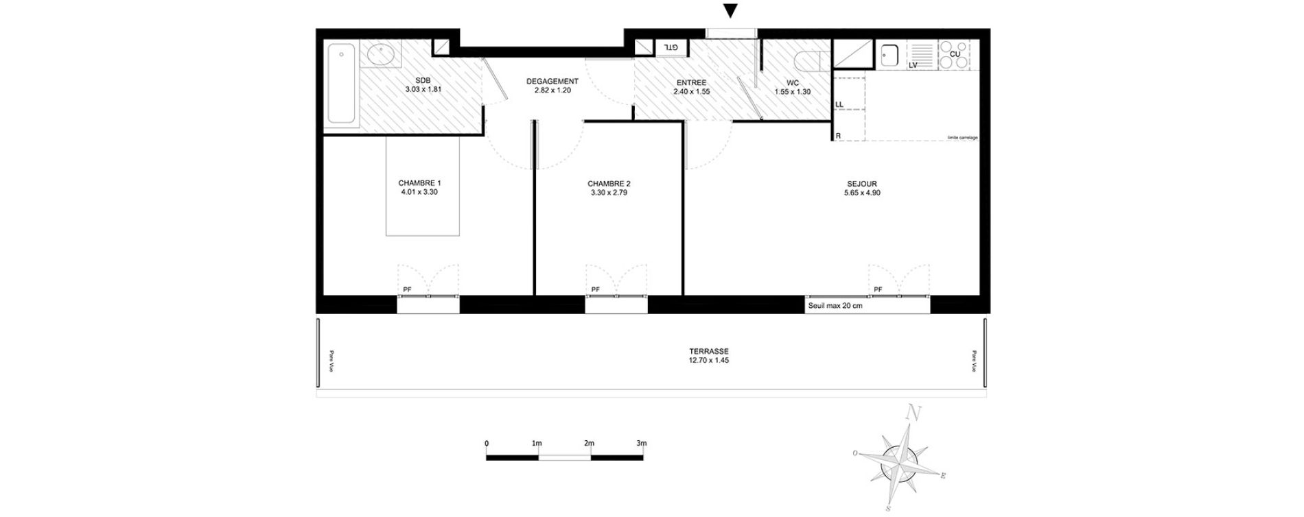 Appartement T3 de 58,10 m2 &agrave; Noisiel Le luzard