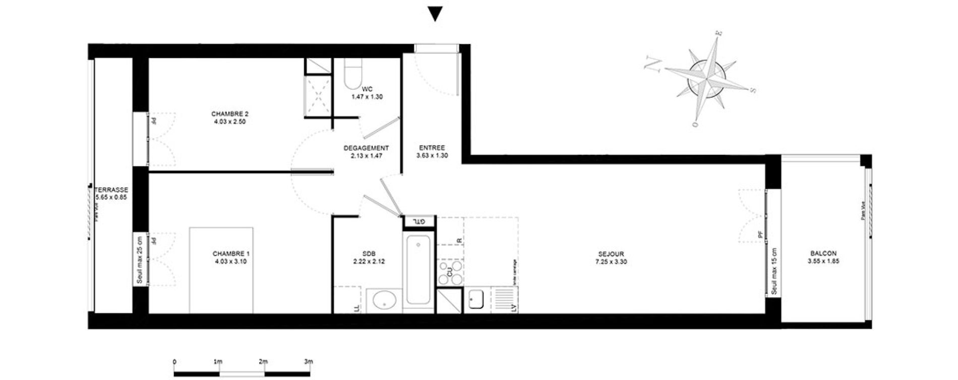 Appartement T3 de 59,50 m2 &agrave; Noisiel Le luzard