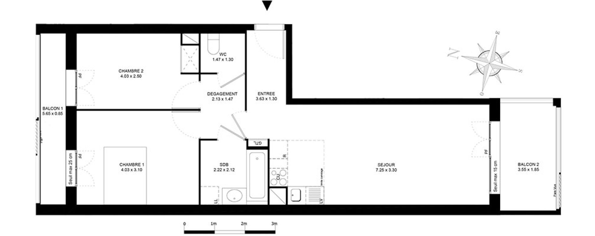 Appartement T3 de 59,50 m2 &agrave; Noisiel Le luzard