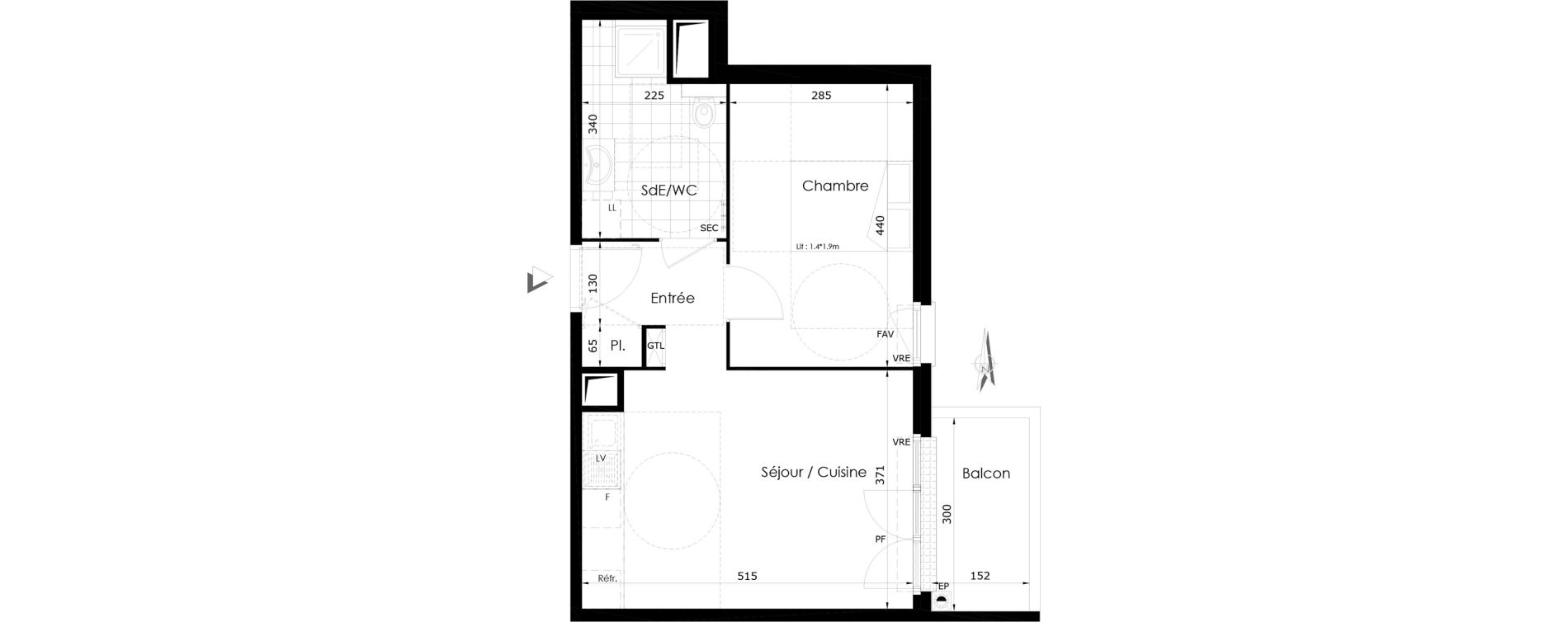Appartement T2 de 42,10 m2 &agrave; Othis La jalaise