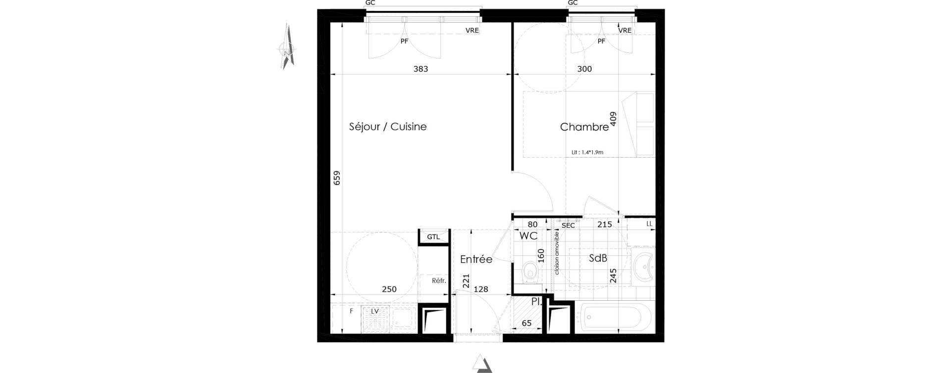 Appartement T2 de 43,45 m2 &agrave; Othis La jalaise