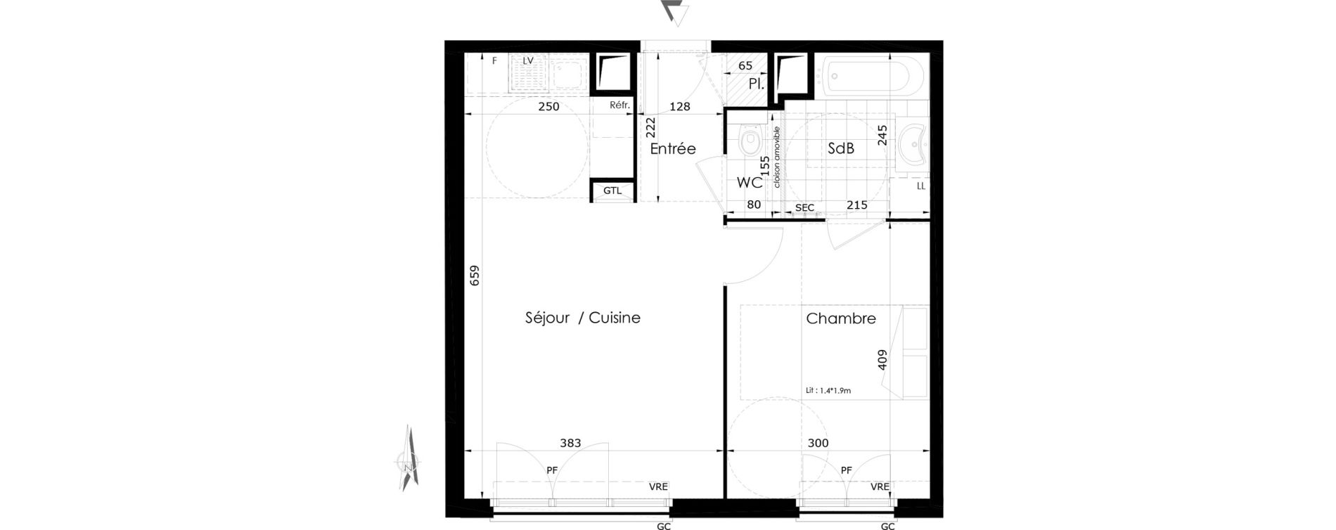 Appartement T2 de 43,45 m2 &agrave; Othis La jalaise
