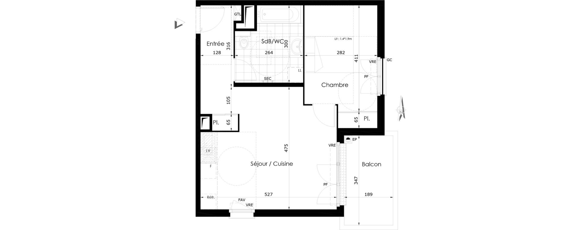 Appartement T2 de 47,05 m2 &agrave; Othis La jalaise
